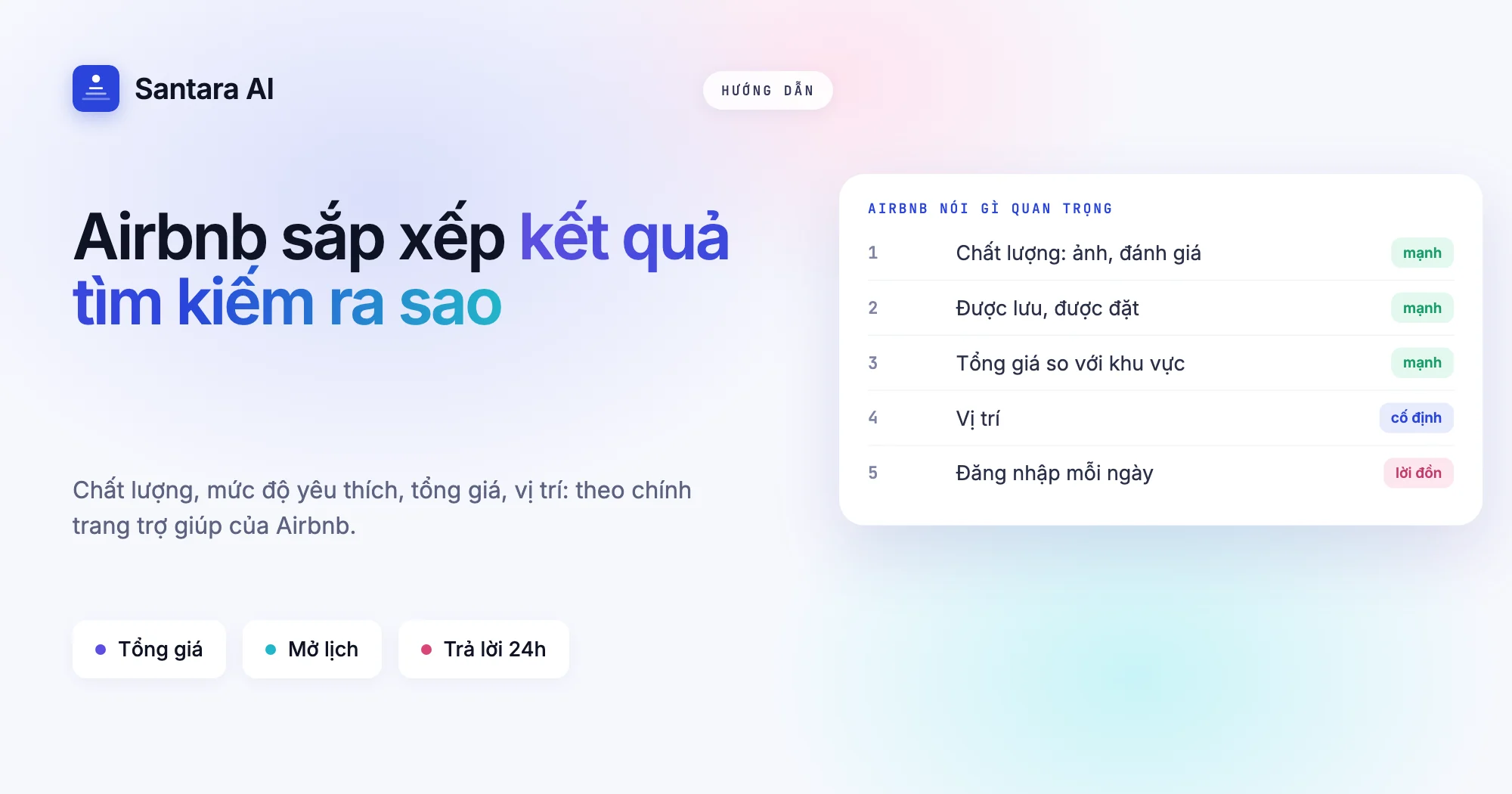 Ảnh bìa liệt kê các yếu tố xếp hạng Airbnb nêu, đăng nhập mỗi ngày bị đánh dấu là lời đồn