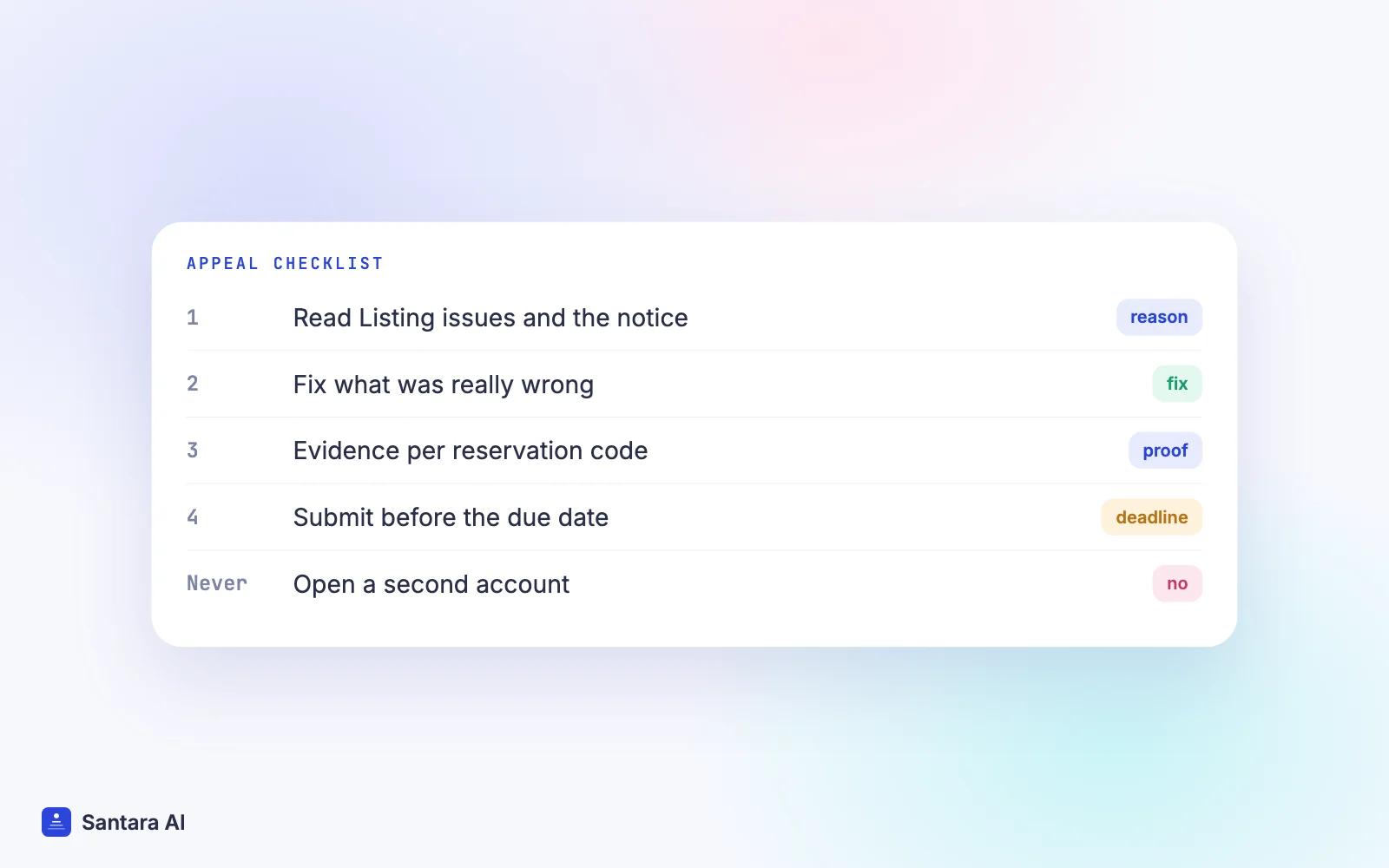 Airbnb appeal checklist: find the reason, fix what was real, evidence per reservation code, submit before the due date