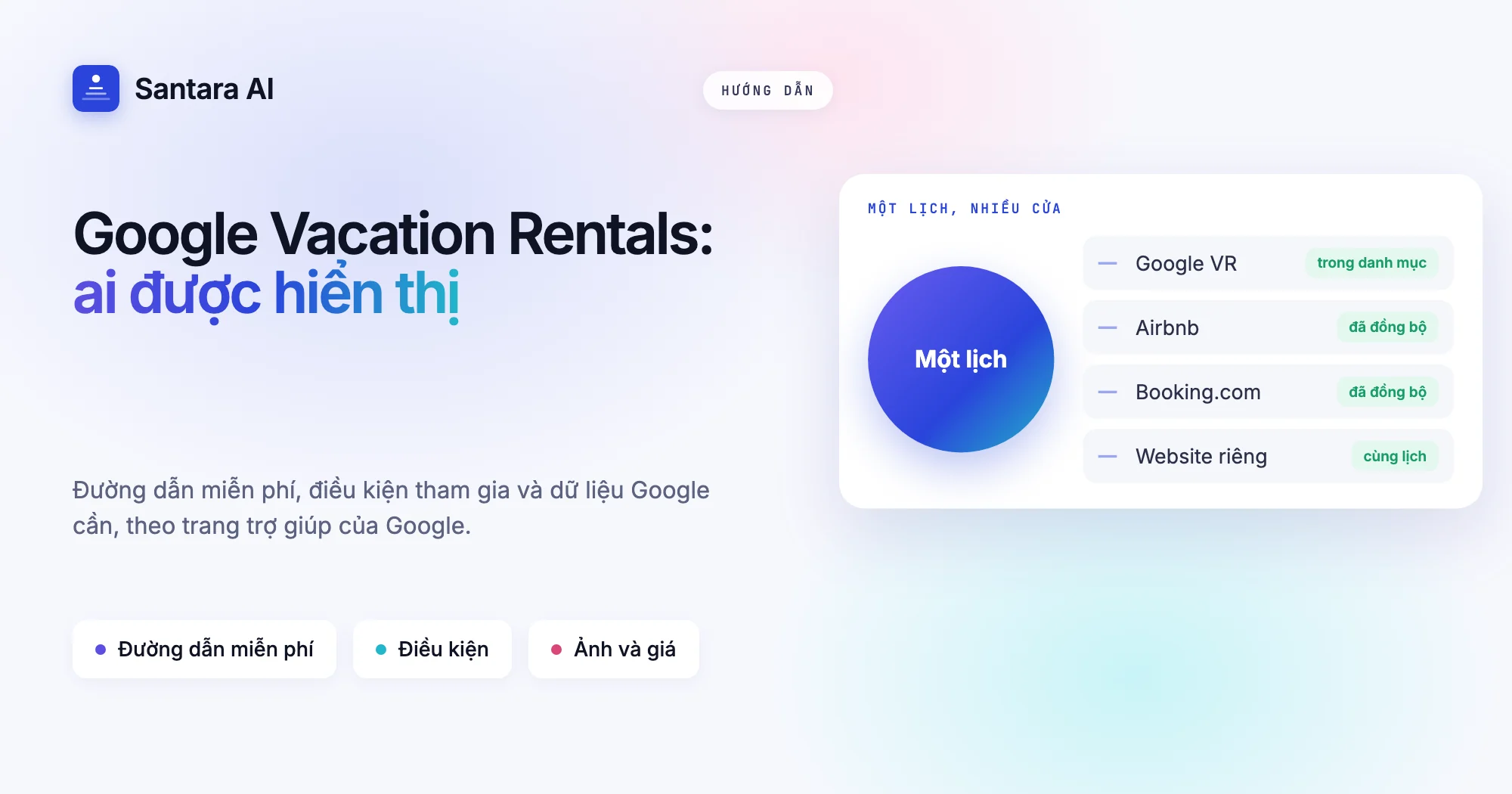 Ảnh bìa giải thích Google Vacation Rentals cho homestay: đường dẫn đặt phòng miễn phí, điều kiện và dữ liệu cần có