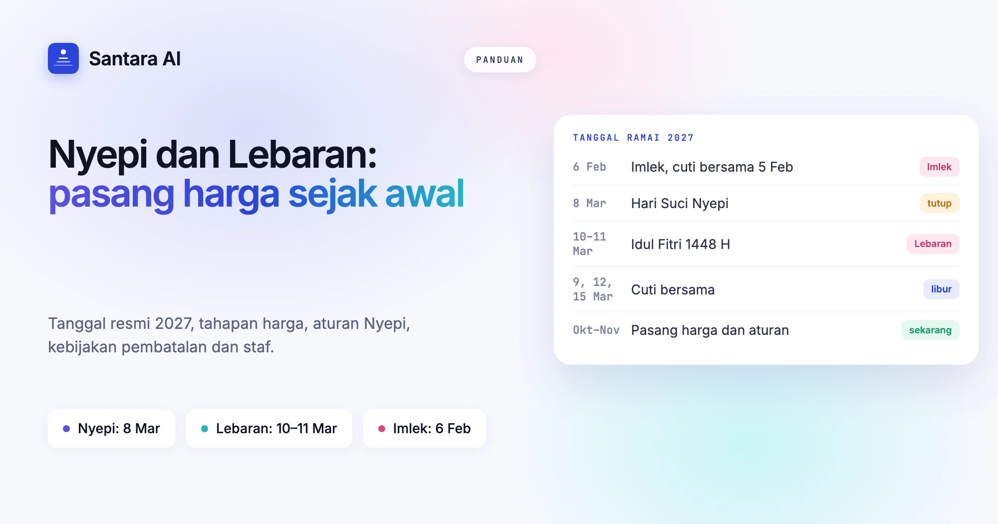 Sampul dengan tanggal penting 2027: Imlek 6 Februari, Nyepi 8 Maret dan Idul Fitri 10 sampai 11 Maret