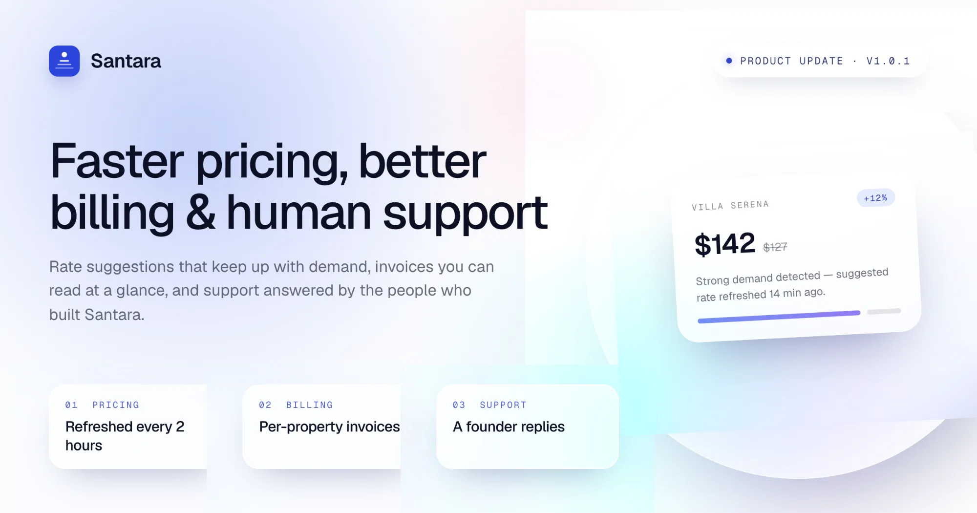 #1.0.1 Santara Updates: Faster Pricing, Better Billing & Human Support