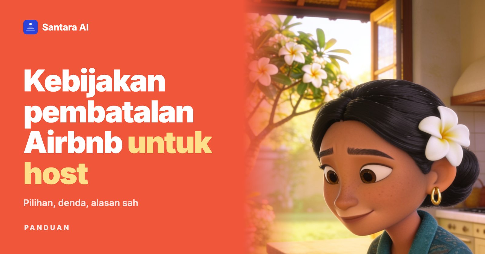 Ilustrasi host yang cemas di dapur