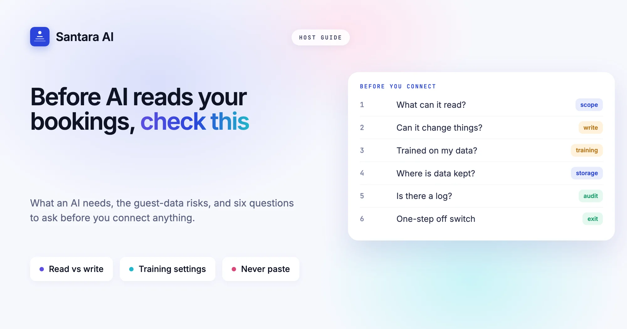 Cover showing a checklist for giving an AI assistant access to vacation rental booking data
