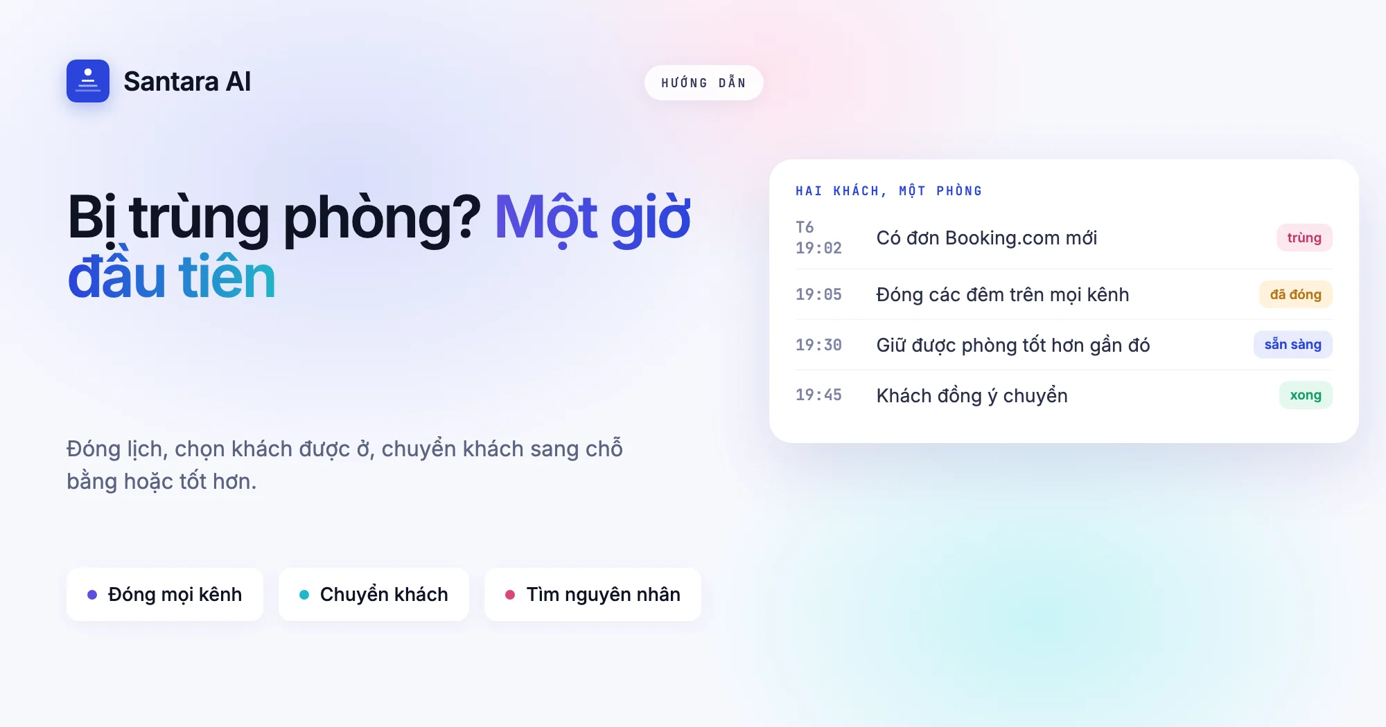 Ảnh bìa ghi Bị trùng phòng? Một giờ đầu tiên, kèm dòng thời gian xử lý sự cố