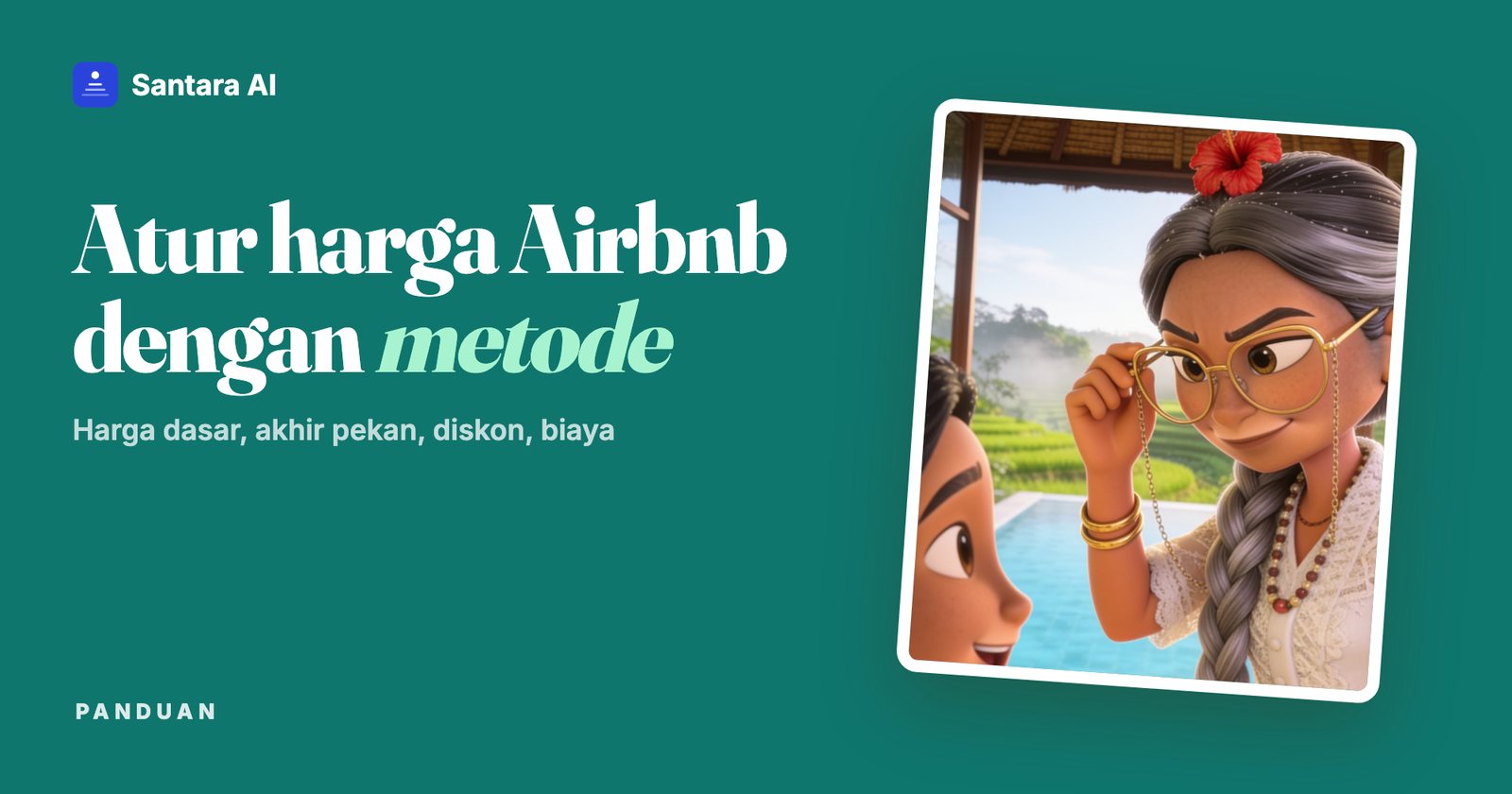 Ibu ilustrasi membetulkan kacamata sambil mengamati dengan teliti di teras